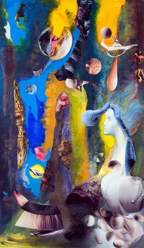 Nino Japaridze - The Priestess (La Papesse) - Japaridze Tarot - 2012-2013 mixed media painting
